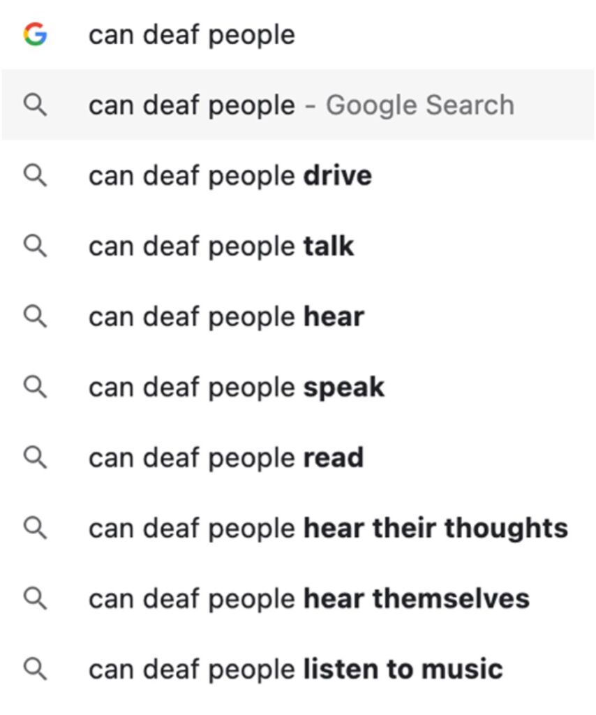 EASIER_4 Audism: "Can deaf people" on Google Search