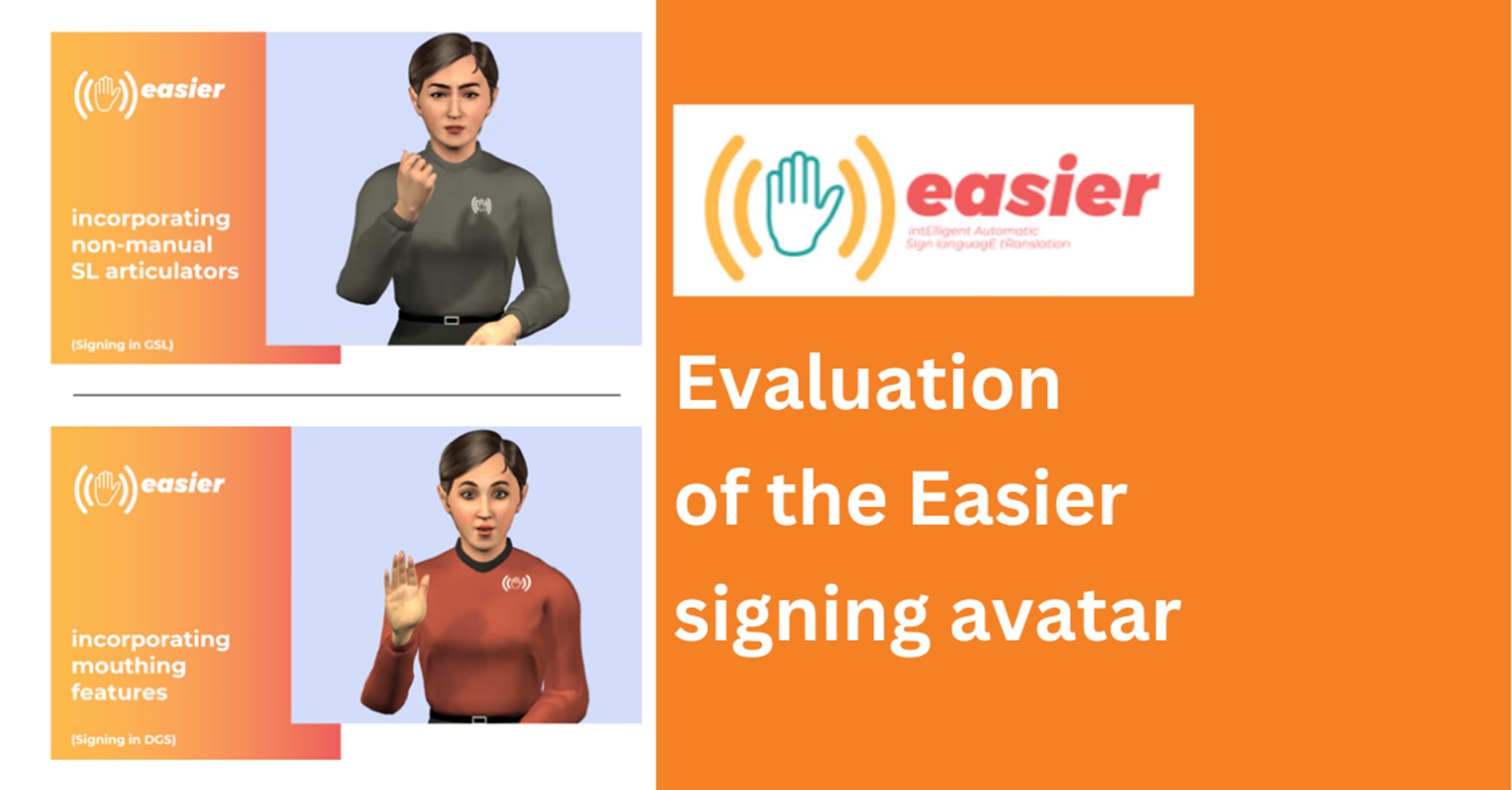Evaluation of the EASIER signing avatar